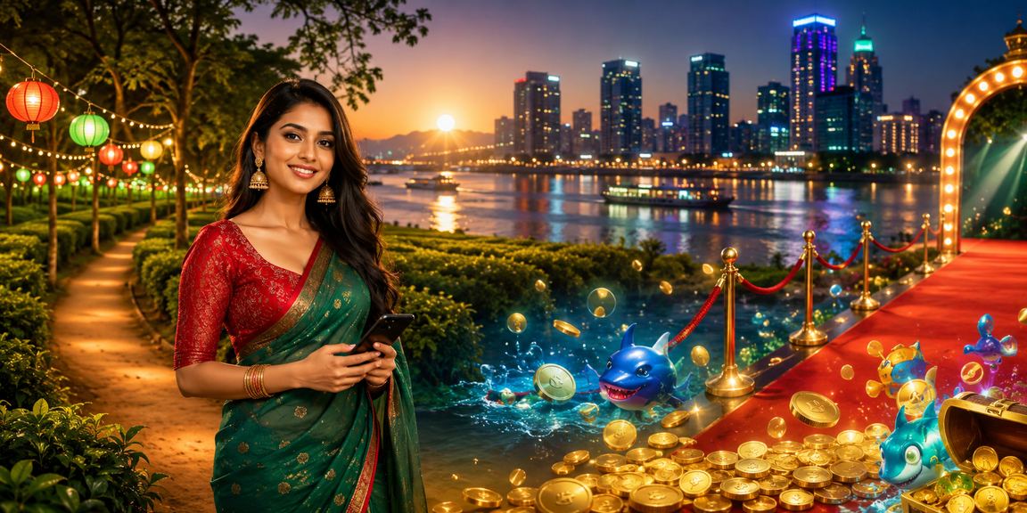 খুলনায় লাল-সবুজ রঙের ফিশিং গেম স্ক্রিনে মনোযোগী খেলোয়াড়